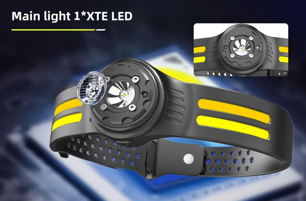 Wave Sensor COB Headlight Outdoor Multi-Functional LED Night Running and Cycling Headlight