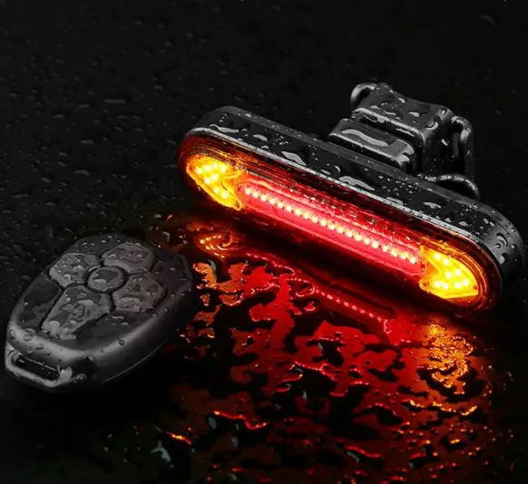 Quality Hot Bicycle Rear Lamp 4 Flashing Modes Wireless Remote Control Rechargeable Bicycle Turning Light Waterproof Bicycle Light