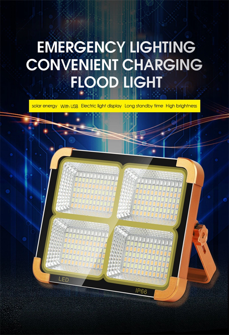 Waterproof Portable Outdoor Camping Emergency Flood Light LED Solar Floodlight