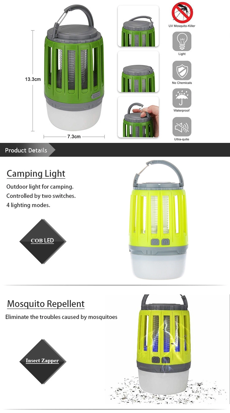 Multifunctional Solar Camping Light Outdoor Electric Shock Mosquito Killer Rechargeable LED Flashlight Mosquito Killerhome Lamp