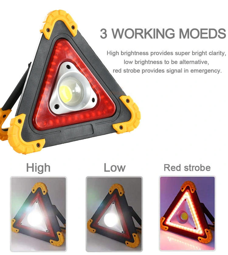 Glodmore2 Outdoor Camping Solar/USB Rechargeable Road Flares Emergency Lights COB Warning Light with Power Ban LED Work Light