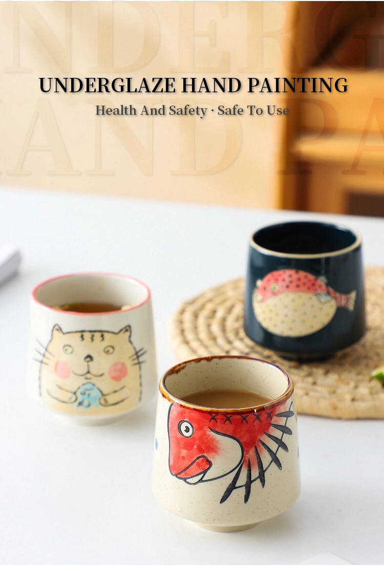 New Design Cat Holding Fish Coffee Cups
