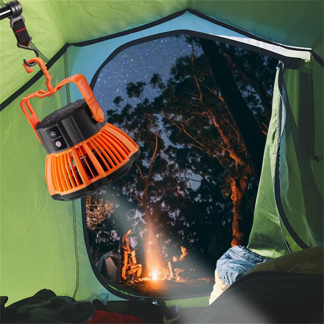 portable Camping Fan for Tents with LED Light Remote Control