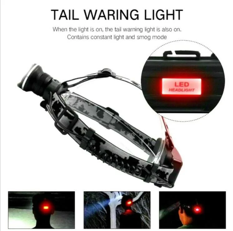 3 Work Mode Camping Head Torch Light CREE T6 Zoomable Adjustable Headlamp Waterproof Head Torch Lamp Aluminum Boody Camping LED Headlamp