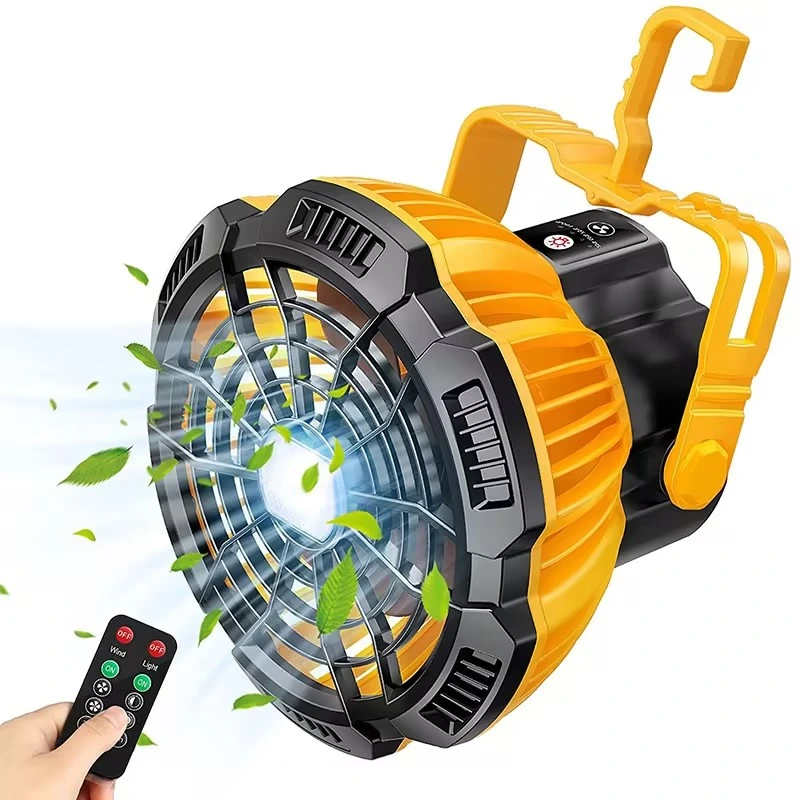 portable Camping Fan for Tents with LED Light Remote Control