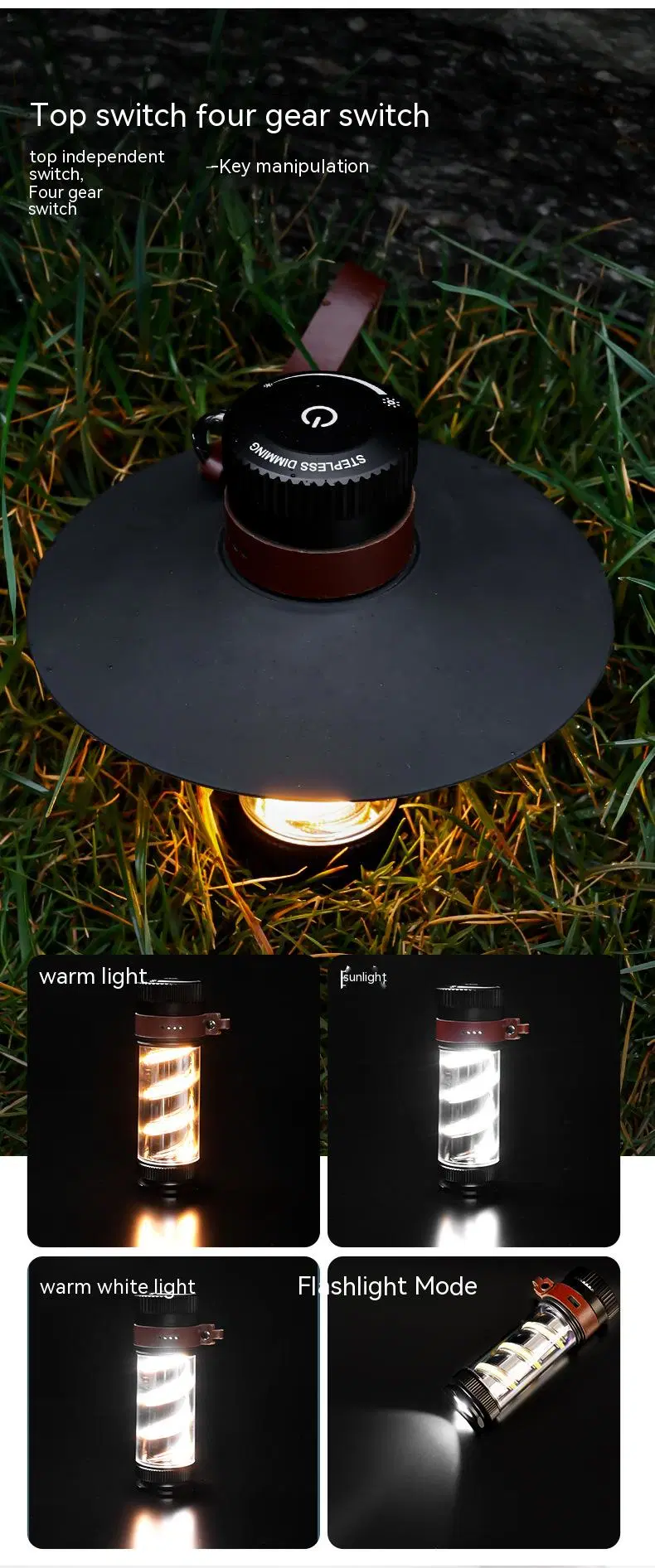 Outdoor Multifunctional Handhold USB Charging High Endurance Portable Rechargeable Camping Light