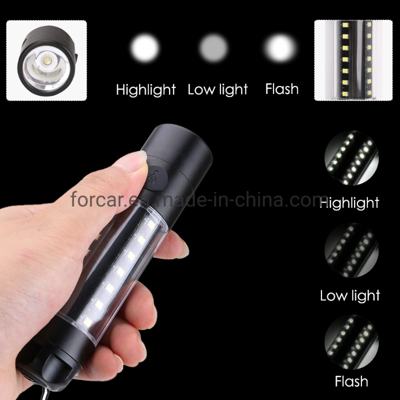 Ningbo Mini 6 Modes Powerful Torch 18650 Outdoor Super Bright COB LED Flashlight Camping Light with Back Rope
