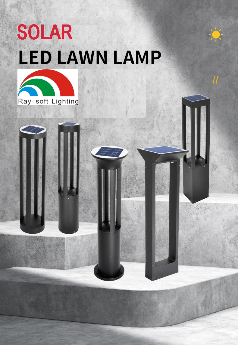 IP65 Waterproof Exterior Aluminum Bollard Garden LED Solar Lawn Lamp