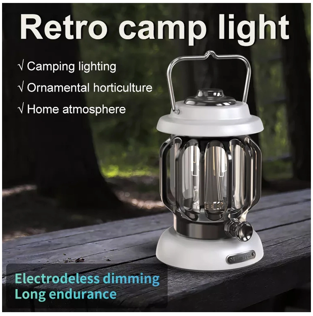 Outdoor Garden Retro Style USB LED Camping Lamp Atmosphere Camp Lights