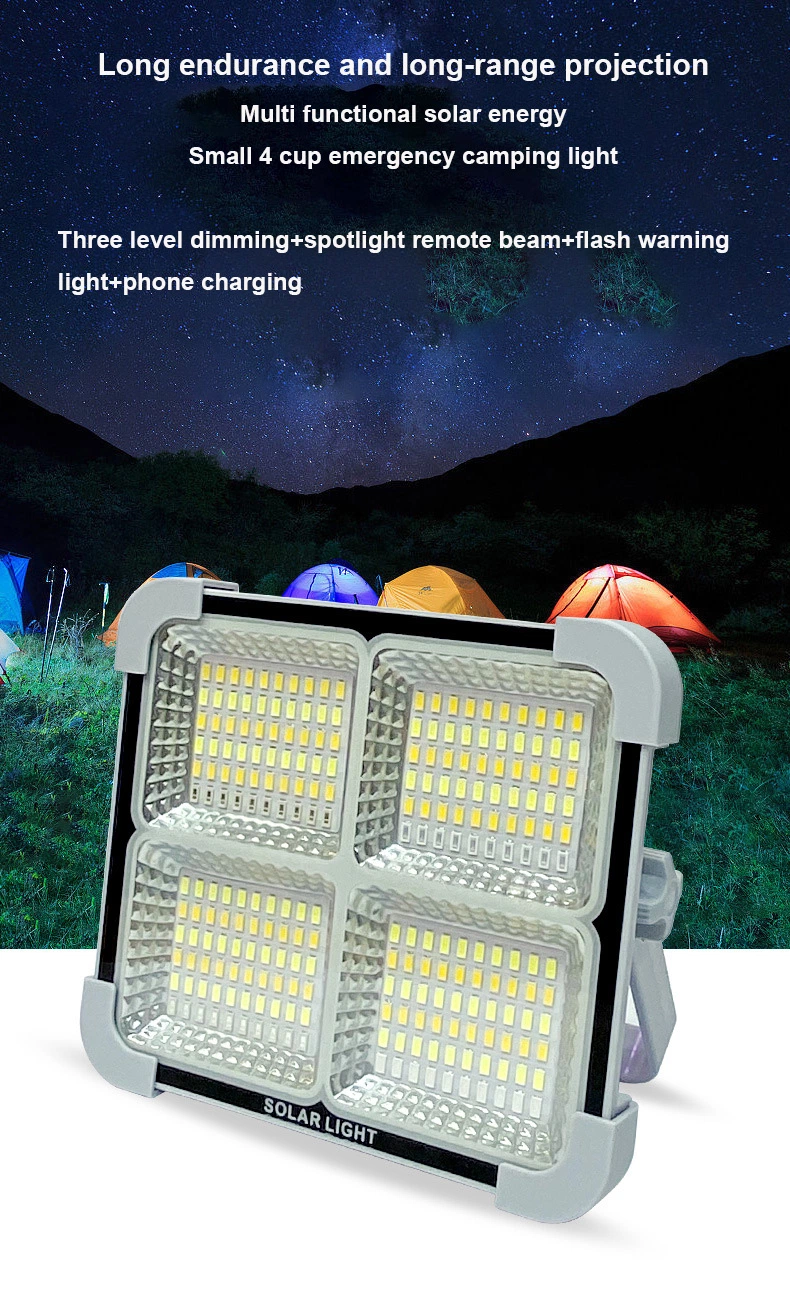 USB Charging Adjustable Panel Camping Garden Solar Light Yard Traffic Warning Fishing Portable Convenient Using IP65 Solar Flood Light