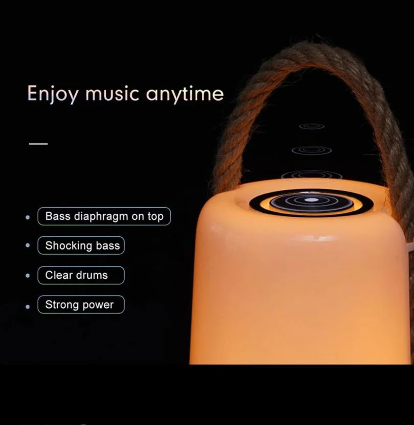 Camping Portable Lantern Outdoor Waterproof Lantern RGB Atmosphere Light with Bluetooth Speaker-C