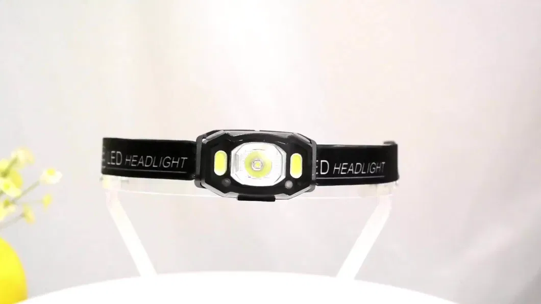 Glodmore2 New Design Brand Printing Plastic Lightweight USB Charging LED Headlamp Headlight, Long Range USB Rechargeable Torch Light Head