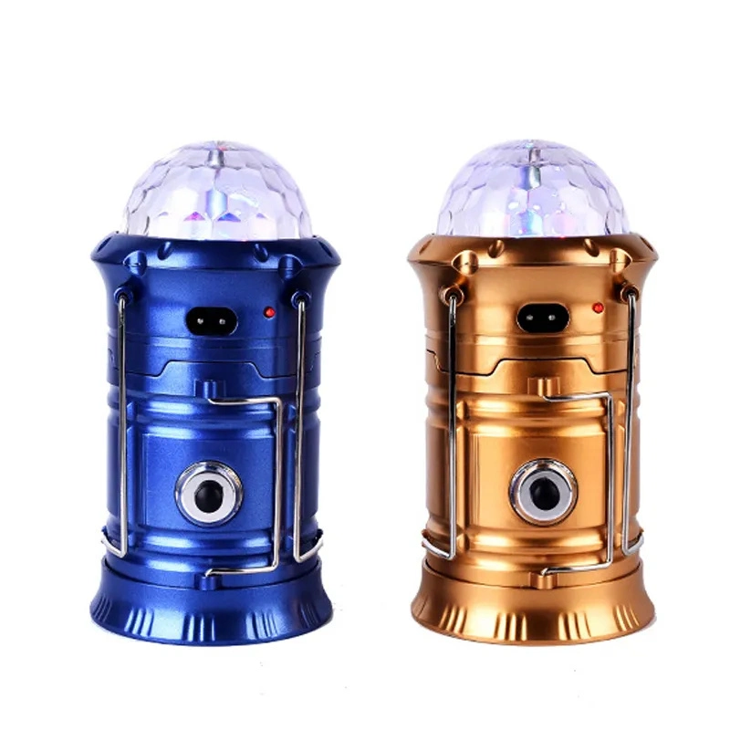 Rechargeable 6 LED Hand Lamp Collapsible Solar Camping Lantern Tent Lights for Outdoor Lighting