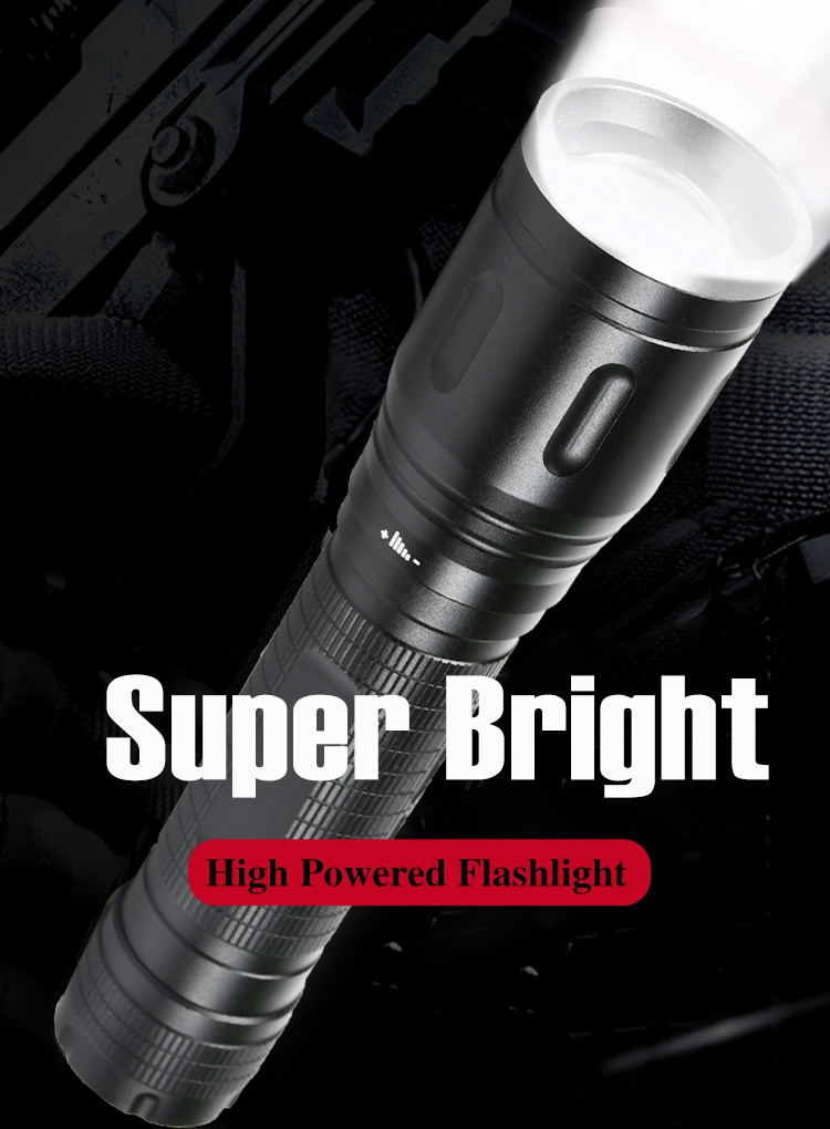 Brightenlux Factory Supply Outdoor Long Range Ipx4 Waterproof Super Power Adjustable LED Torch Light with 5 Modes Torch