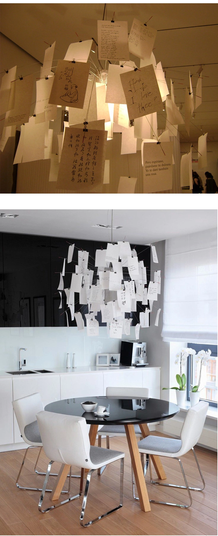 Paper Chandelier Replica Designer Light Living Room Dining Room Zettel Chandelier (WH-MI-381)