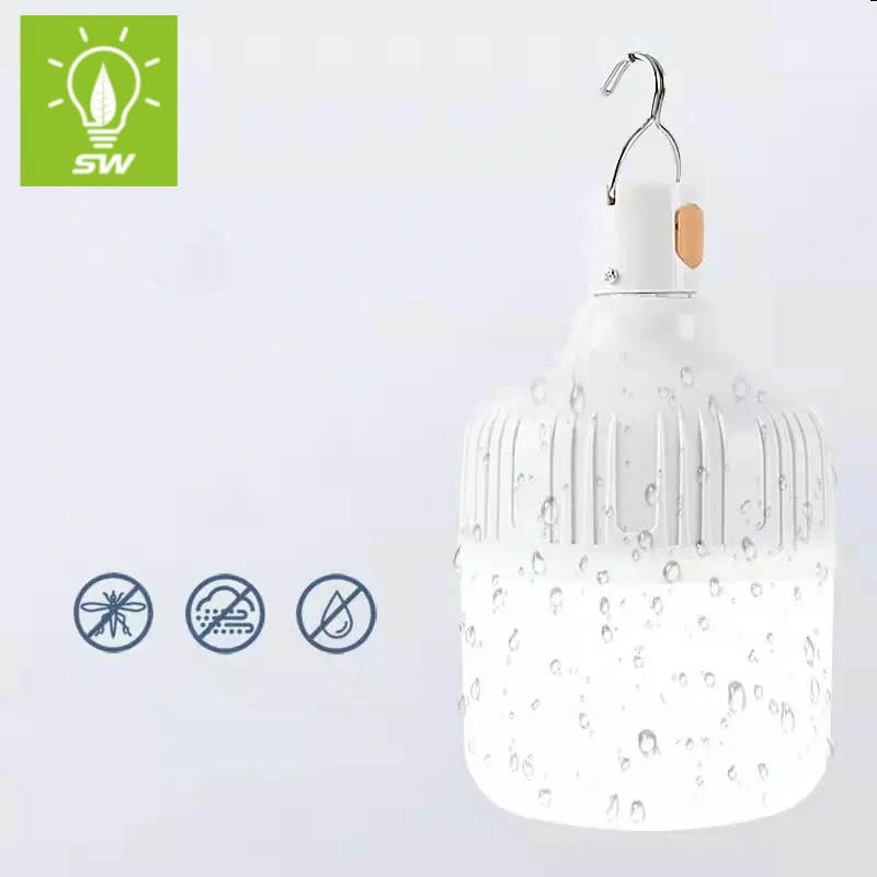 Solar Lamp Rechargeable Bulb Lamp Lighting LED Emergency Light for Home Camping