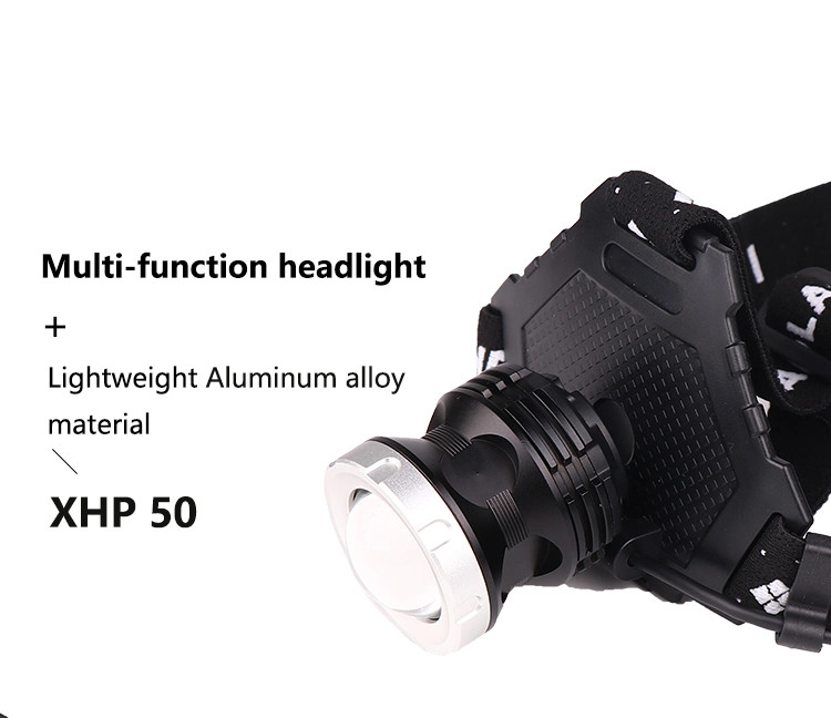 5 Modes Zoomable LED Torch Right Rechargeable USB Headlamp Xhp50 Headlight