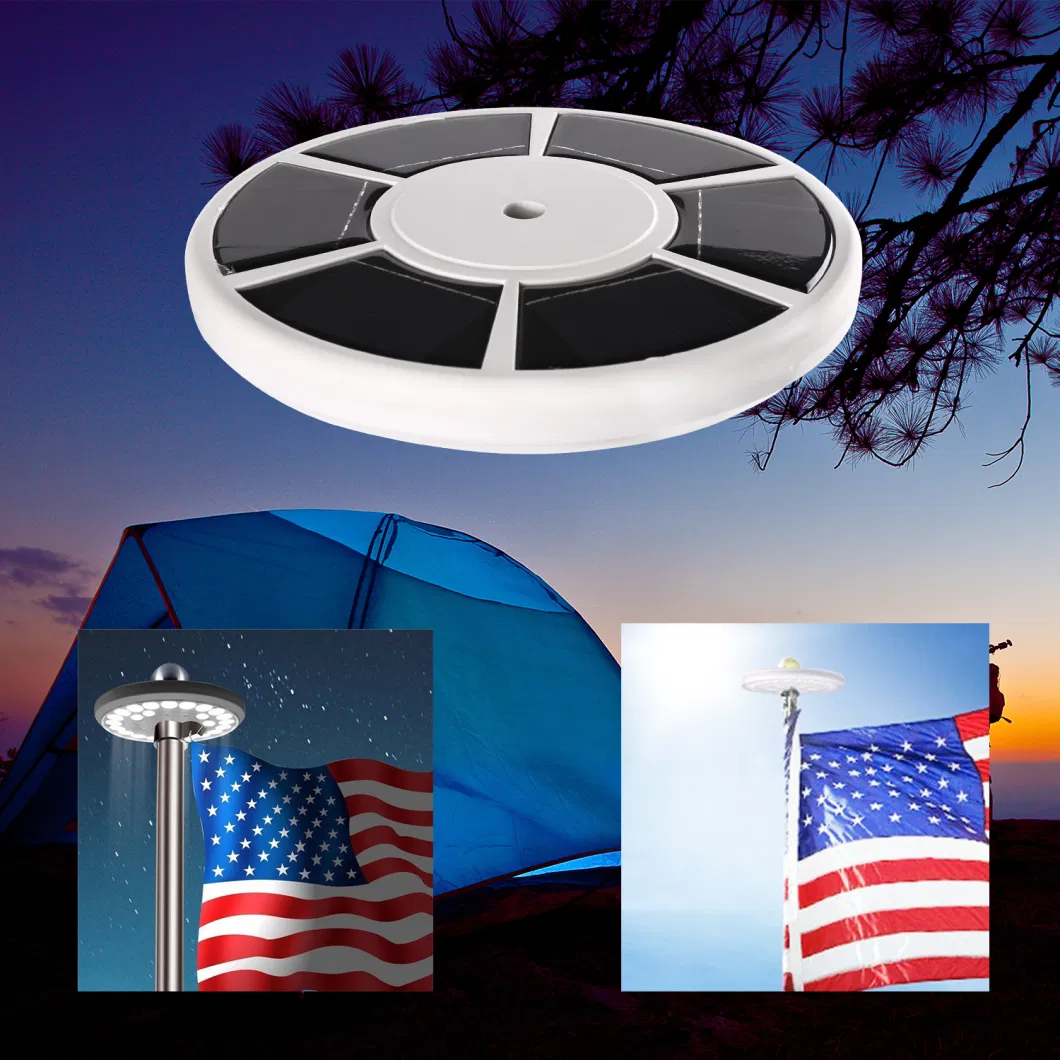 Solar Flagpole Light 26 LED Powered Night Light Lighting Outdoor Camping