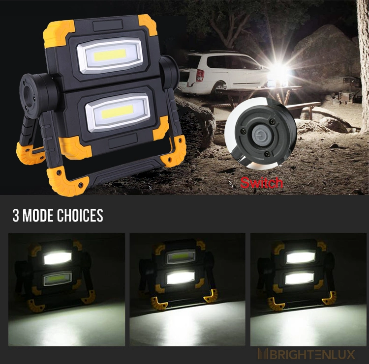 Glodmore2 Ningbo Hot Sale 360 Rotation LED Multi-Functional Folding Work Light with 3 Modes and Hook for Camping Fishing