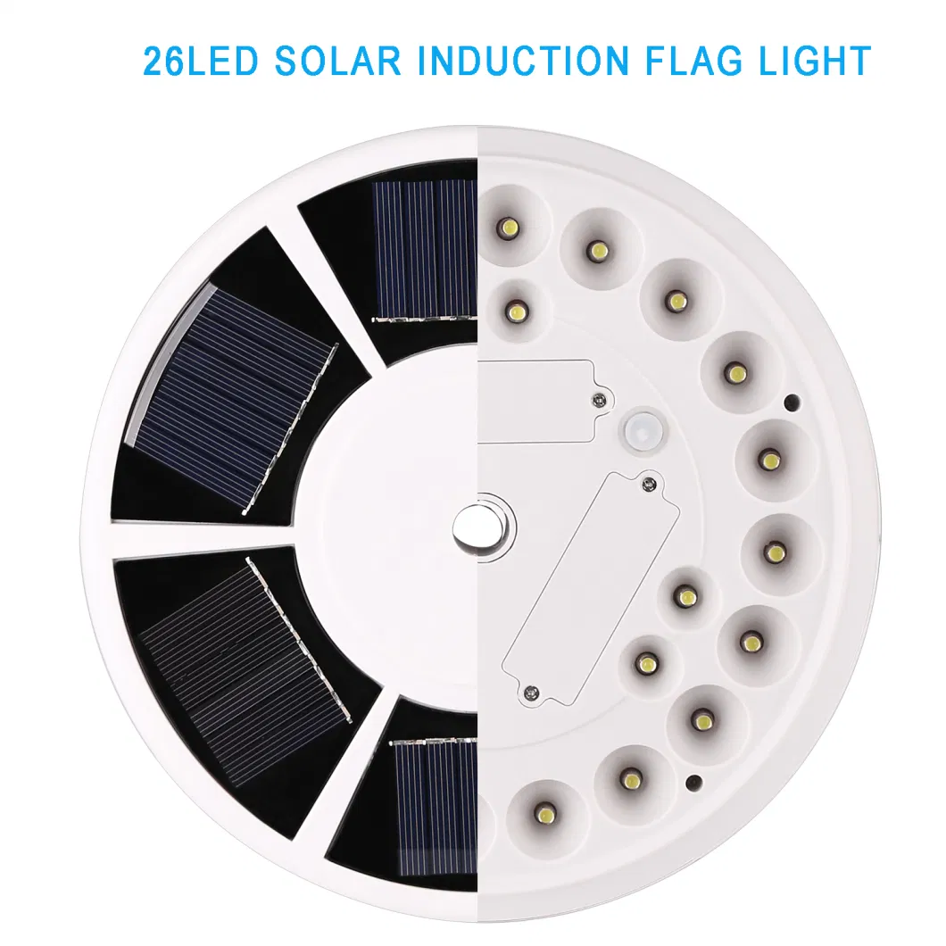 Solar Flagpole Light 26 LED Powered Night Light Lighting Outdoor Camping