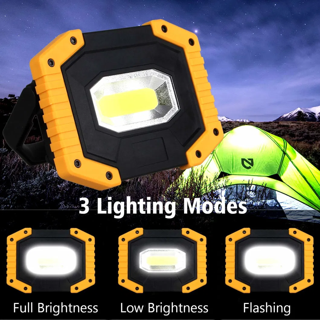 2022 Hot Sale 360 Rotation 2 COB LED Multi-Functional Folding LED Work Light with 3 Modes Light and Hook for Camping Fishing