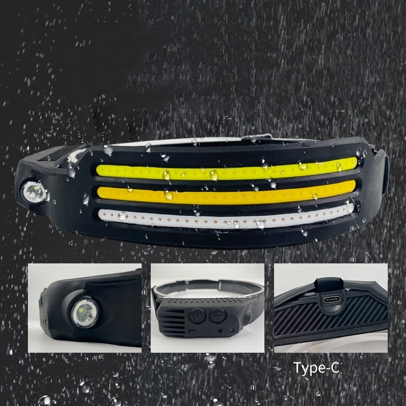 Strong Light Head-Mounted Inductive Headlights LED Charging Outdoor Fishing Lights, COB Headlights.