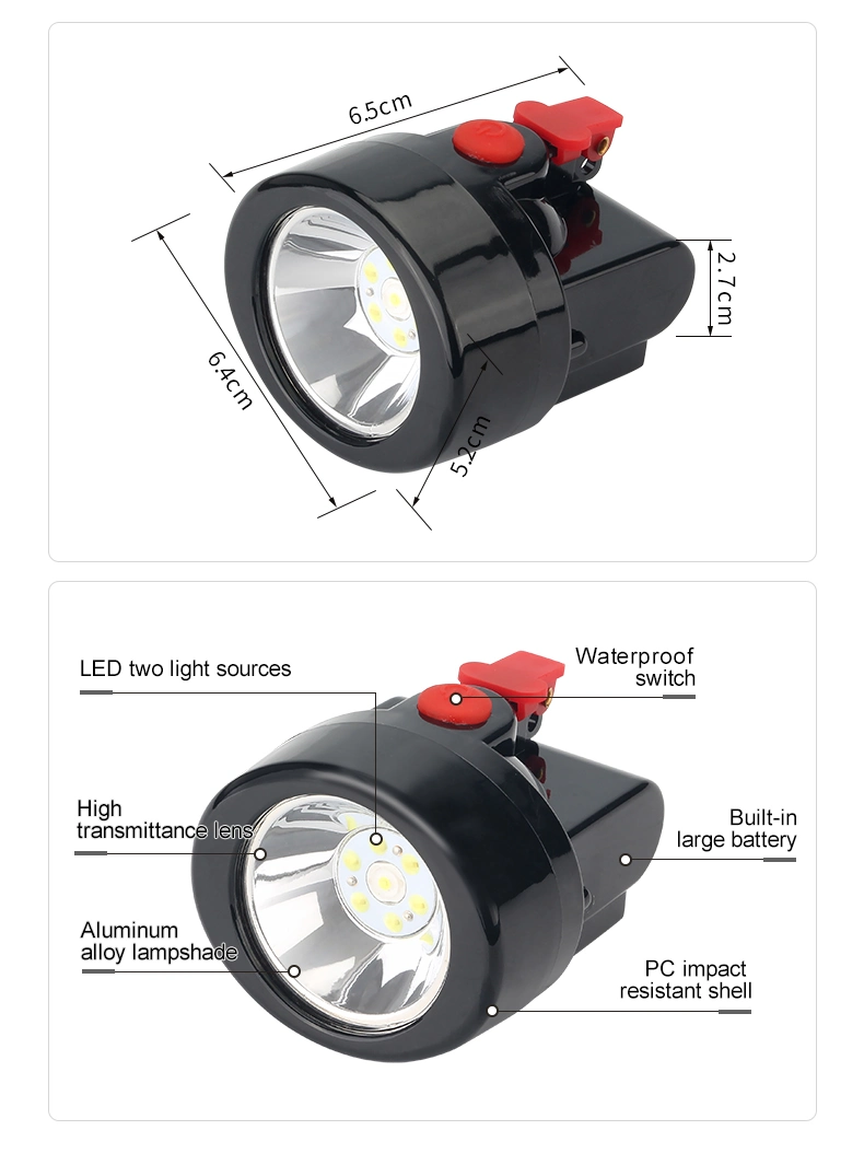 Kl2.5lm Miners Lamp Light LED Safety Headlamp Cordless Lamp Head Torch Light for Mining