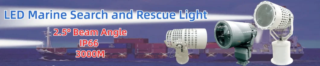 Factory Price Stainless Steel 316 LED Search Light 500W 3km High Power LED 2.5deg Marine Light Alert Area Light Flashing Lighting LED Marine Searchlights