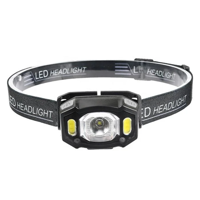 Glodmore2 New Design Brand Printing Plastic Lightweight USB Charging LED Headlamp Headlight, Long Range USB Rechargeable Torch Light Head