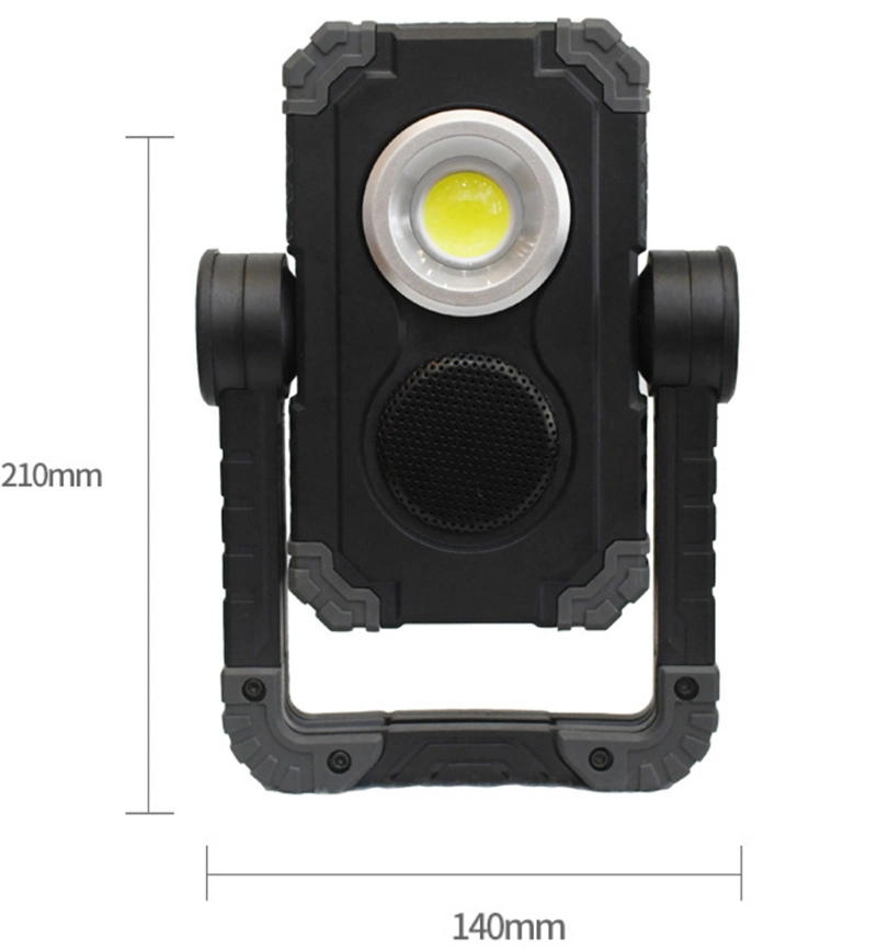 Wholesale Camping LED Working Inspection Spotlight Rechargeable 10W COB LED Work Lamp with Bluetooth Speaker Portable LED Work Light