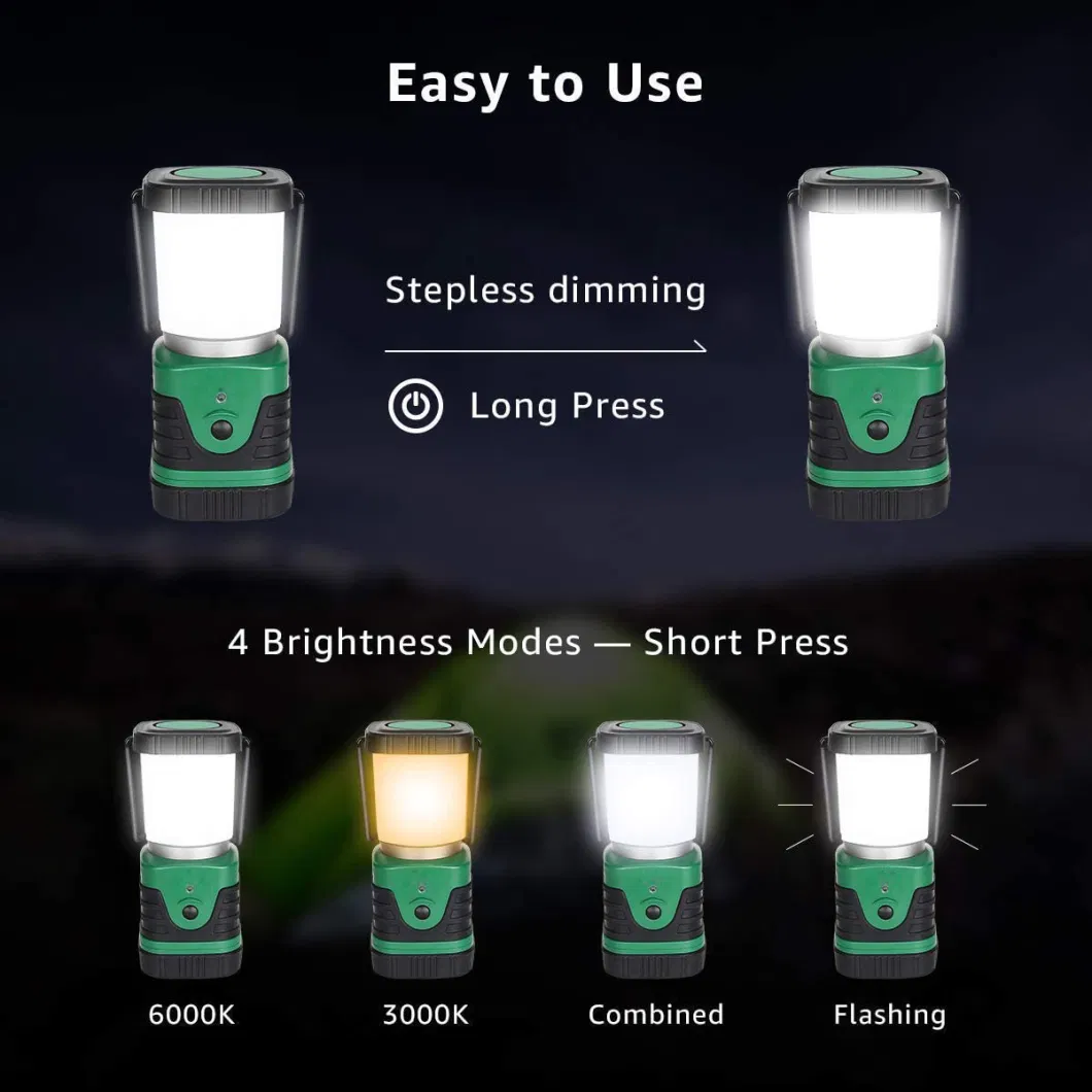 Amazon Hot Sale USB Waterproof Camping Lamp 1000 Lumen Outdoor Portable Emergency Tent Lantern Touch Dimming Camp Lights