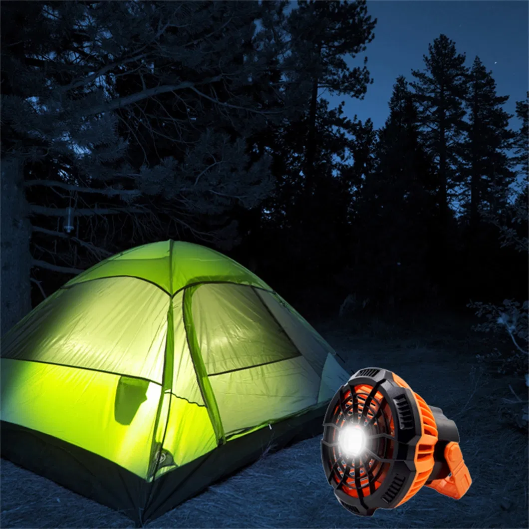portable Camping Fan for Tents with LED Light Remote Control