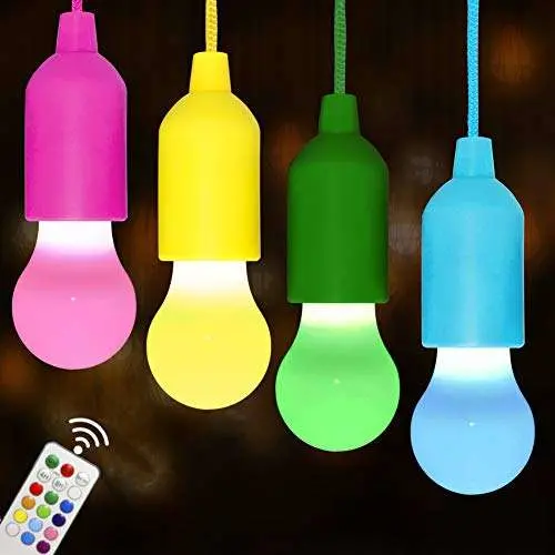 Remote Control RGB LED Hanging Tent Lamps Decoration Pull Bulb Lights