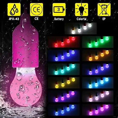 Remote Control RGB LED Hanging Tent Lamps Decoration Pull Bulb Lights