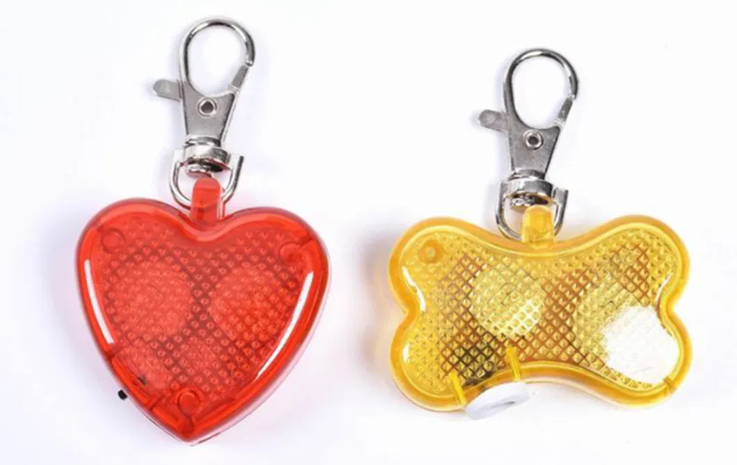 LED Heart Flash Pet Pendant Safety Tag Heart ID Pendant