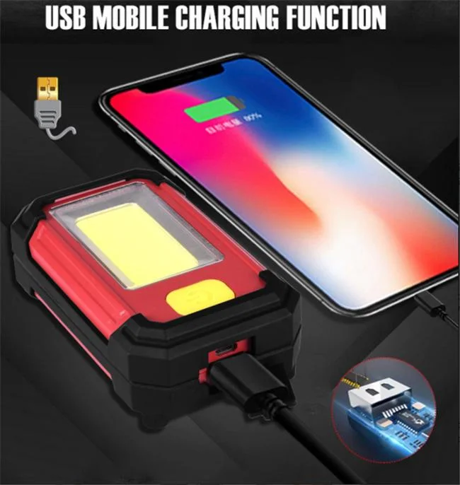 ABS Material USB Charging Solar Hand-Held Work Light COB Camping Lamp