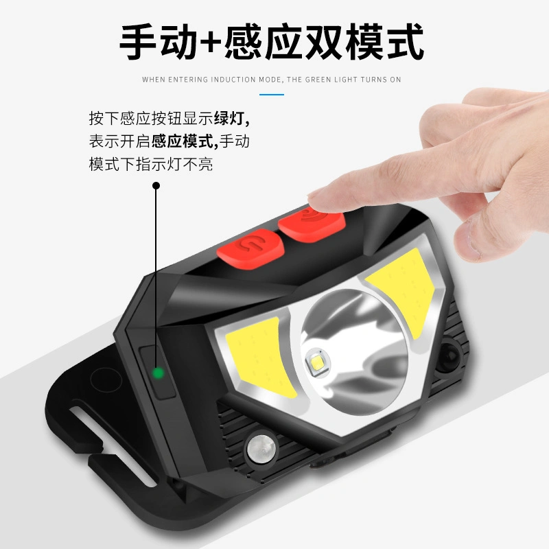 LED Headlights USB Charging Induction Flashlight Head-Mounted Outdoor Strong Headlights