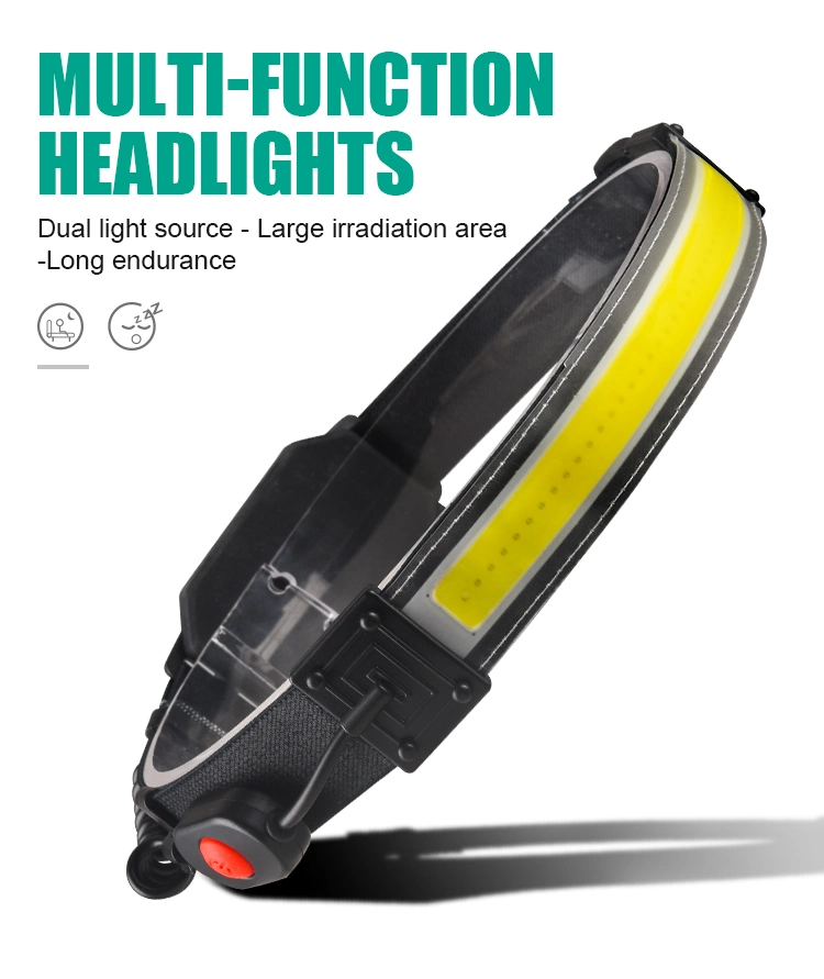 Ultra-Light Ultra-Wide Headlamp Rechargeable Waterproof Outdoor Portable Sports LED Headlight