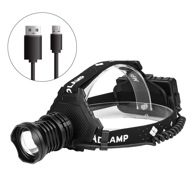 Strong Headlight 10W High Power P50 Light USB Rechargeable Zoom Riding Night Headlamp