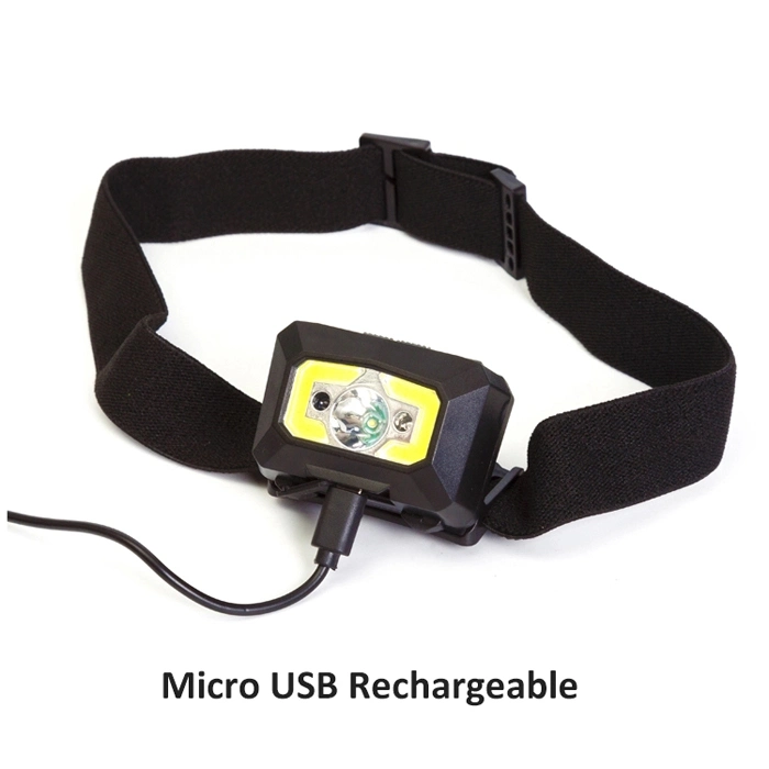 Goldmore11 XPE USB Rechargeable COB Motion Sensor LED Headlamp with Red Light