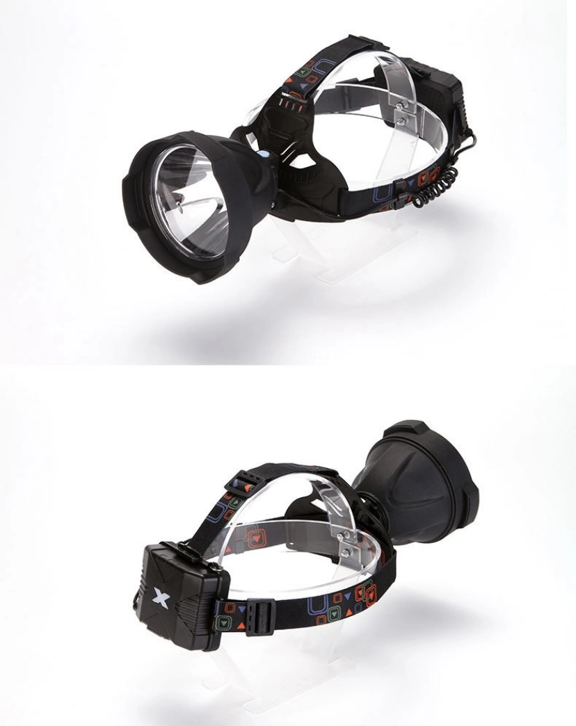 10W Powerful T6 CREE LED Headlamp with Base Warning Flashing for Outdoor Adjustable Headband Emergency Inspection 4 Modes Rechargeable Headlight