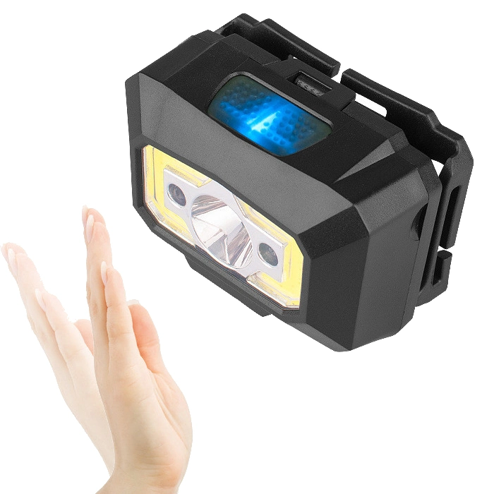 Goldmore11 XPE USB Rechargeable COB Motion Sensor LED Headlamp with Red Light