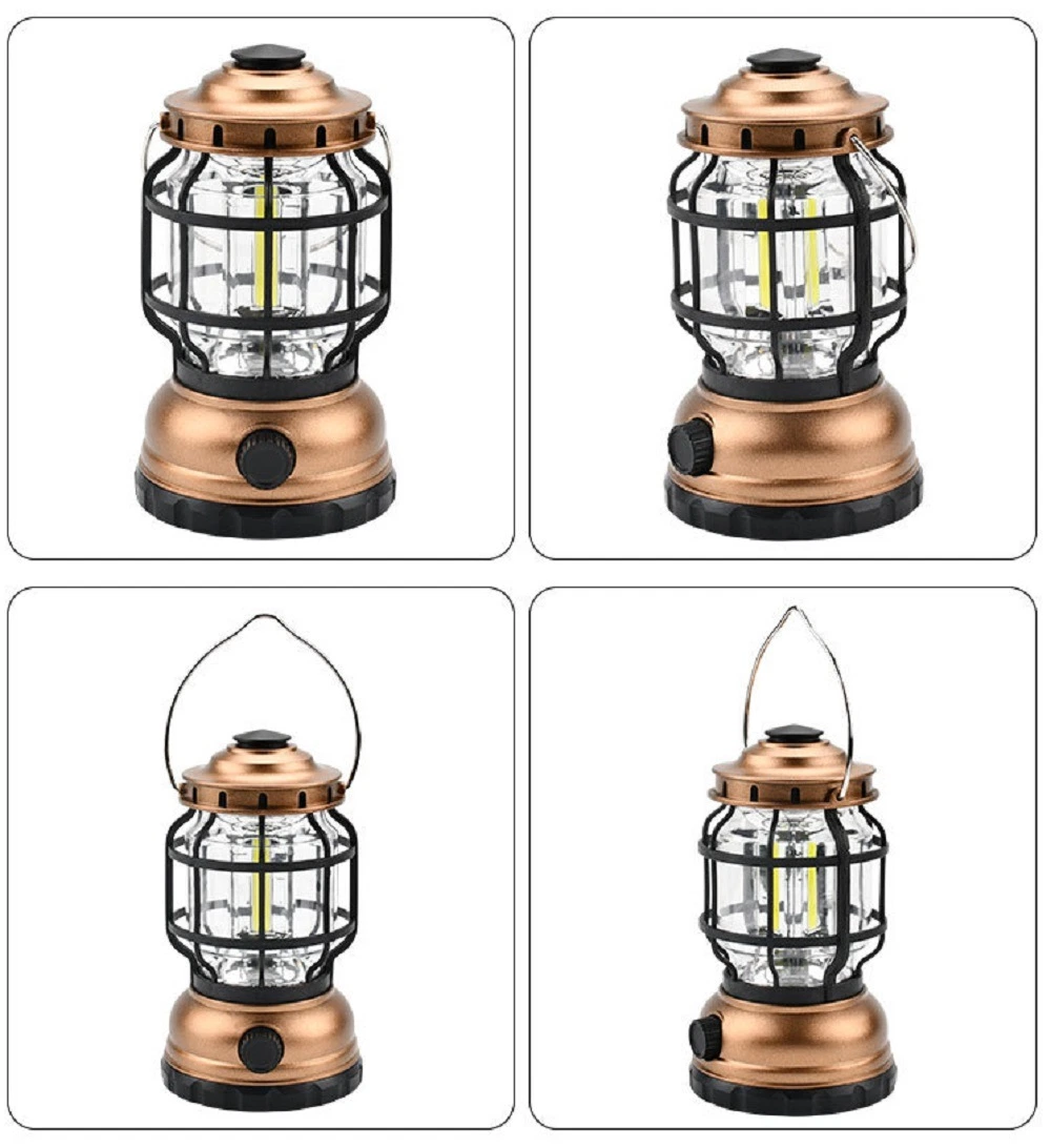 Camping Lamp LED Solar Barn Lantern USB Rechargeable Retro Classic Lamp Home Emergency Hand Light Ci18443
