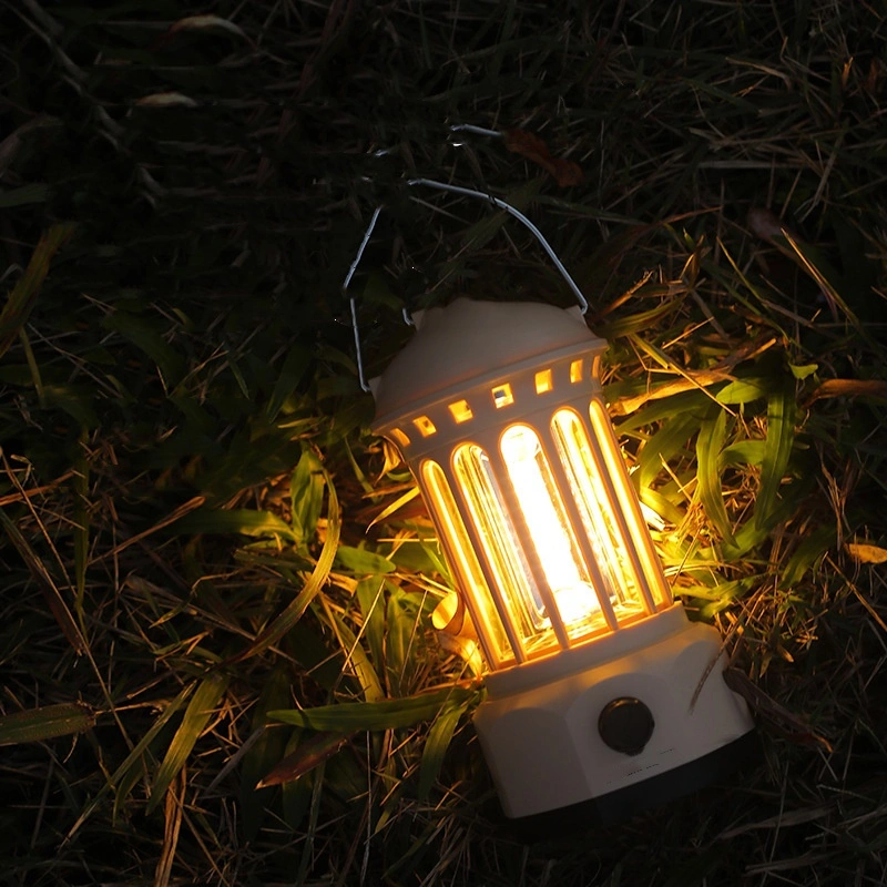 Outdoor Multi-Functional Type-C Rechargeable Dimming Camping COB Vintage Lantern Tent Light