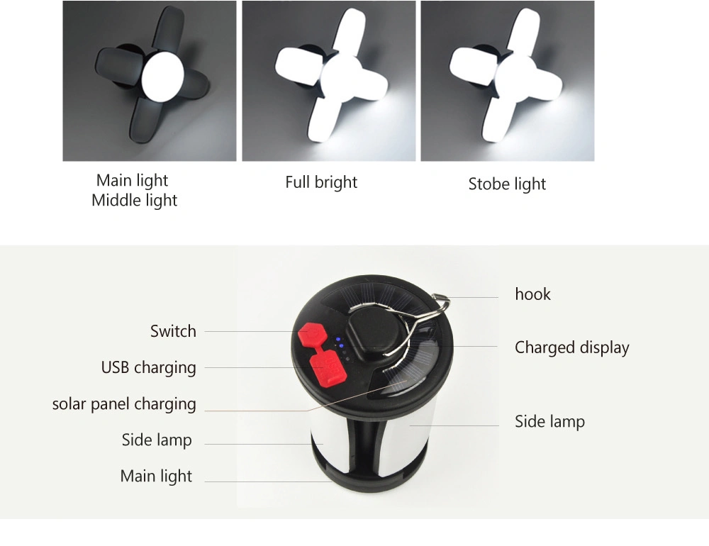 Amazon Solar Camping Light Foldable Waterproof Rechargeable Camping Hanging Light