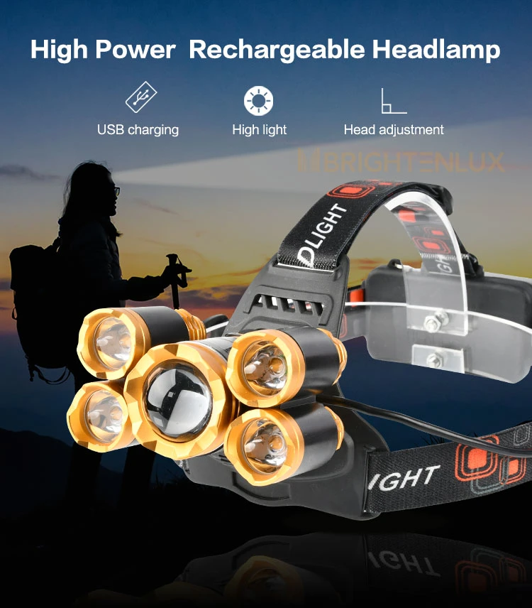 Brightenlux China High Power Portable Rechargeable COB LED Mountain Bike Camping Tactical Mini Headlamp Torch