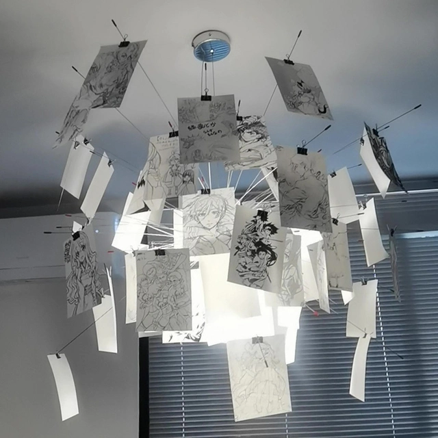 Paper Chandelier Replica Designer Light Living Room Dining Room Zettel Chandelier (WH-MI-381)