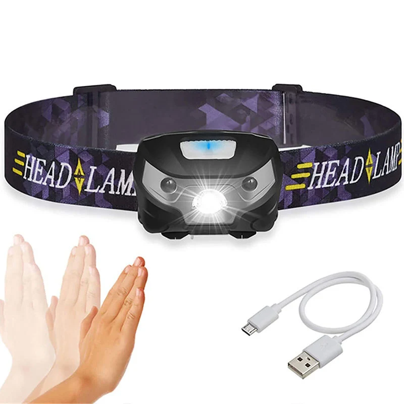 Glodmore2 Hot Sale High Bright Adjustable Belt USB Rechargeable Portable LED Headlamp Flashlight for Running