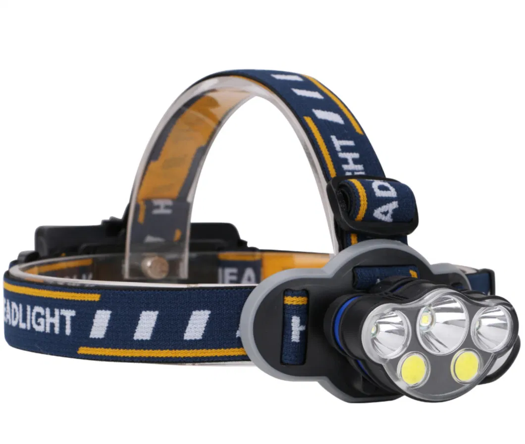 USB Rechargeable Head Torch Lamp 90 Degree Head Rotation Emergency 8 Flash Modes Camping Headlight 18650 Aluminum Powerful Hunting LED Headlamp
