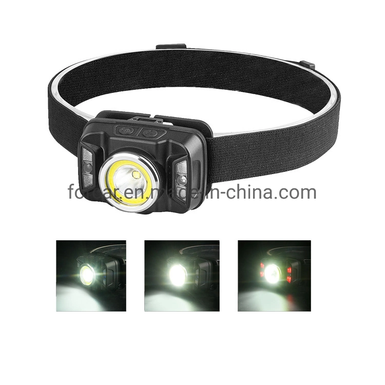 Quality Sensor Head Torch Lamp Portable Rechargeable Waterproof LED Camping Headlight Flashing Red Warning COB LED Headlamp